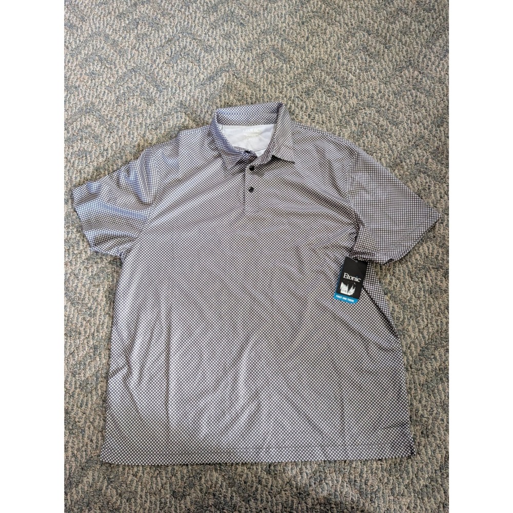 Etonic Mens Pearl Grey Micro Dot Performance Golf Polo Shirt XL BRQS3C6070